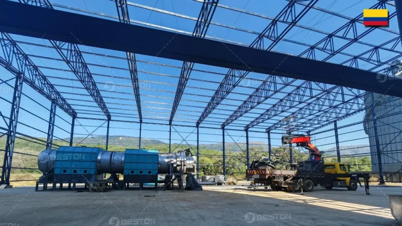 Rice Husk to Charcoal Machine Installed in Colombia in 2024