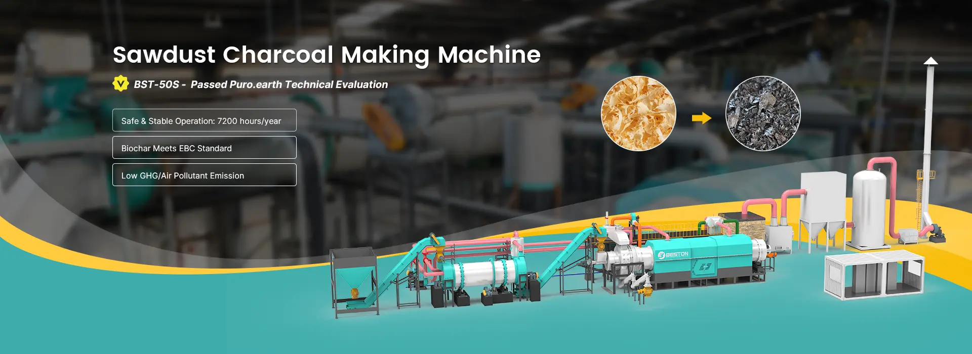Sawdust Charcoal Making Machine Banner