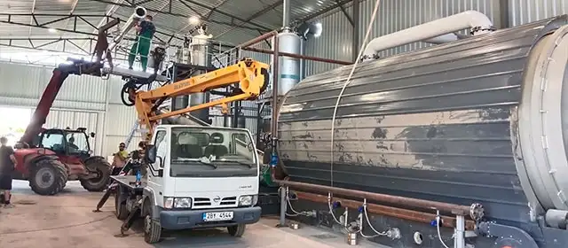 BLJ-16 pyrolysis reactor during on-site installation in Europe