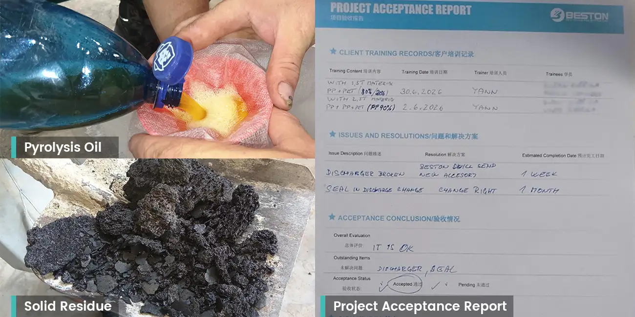 European customer signs acceptance for BLJ-16 plastic pyrolysis project